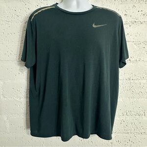 Nike Mens Athletic Shirt XL Green Running Dri-Fit Short Sleeve Stretch N8